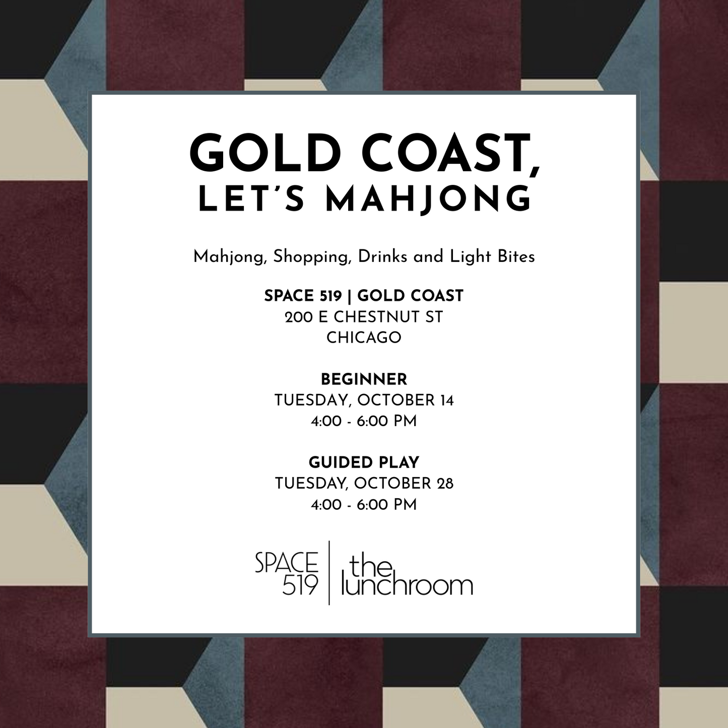 October & November Gold Coast Beginner Series @ SPACE 519 - the Lunchroom