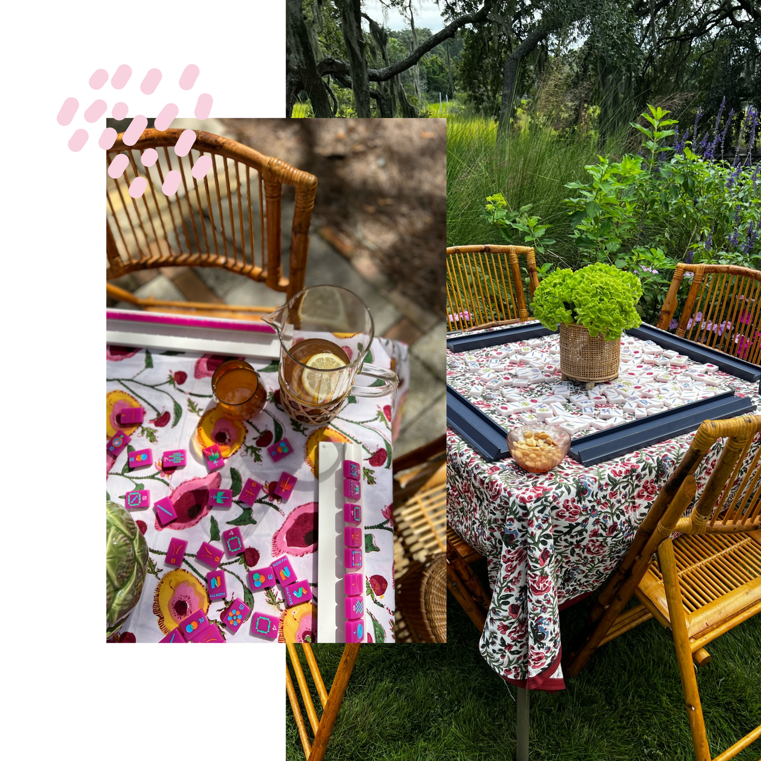 Two Colorful Holy Mahj Table Set Ups 